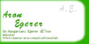 aron egerer business card